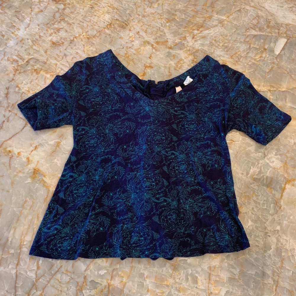 Blue T-shirt tie back urban outfitters